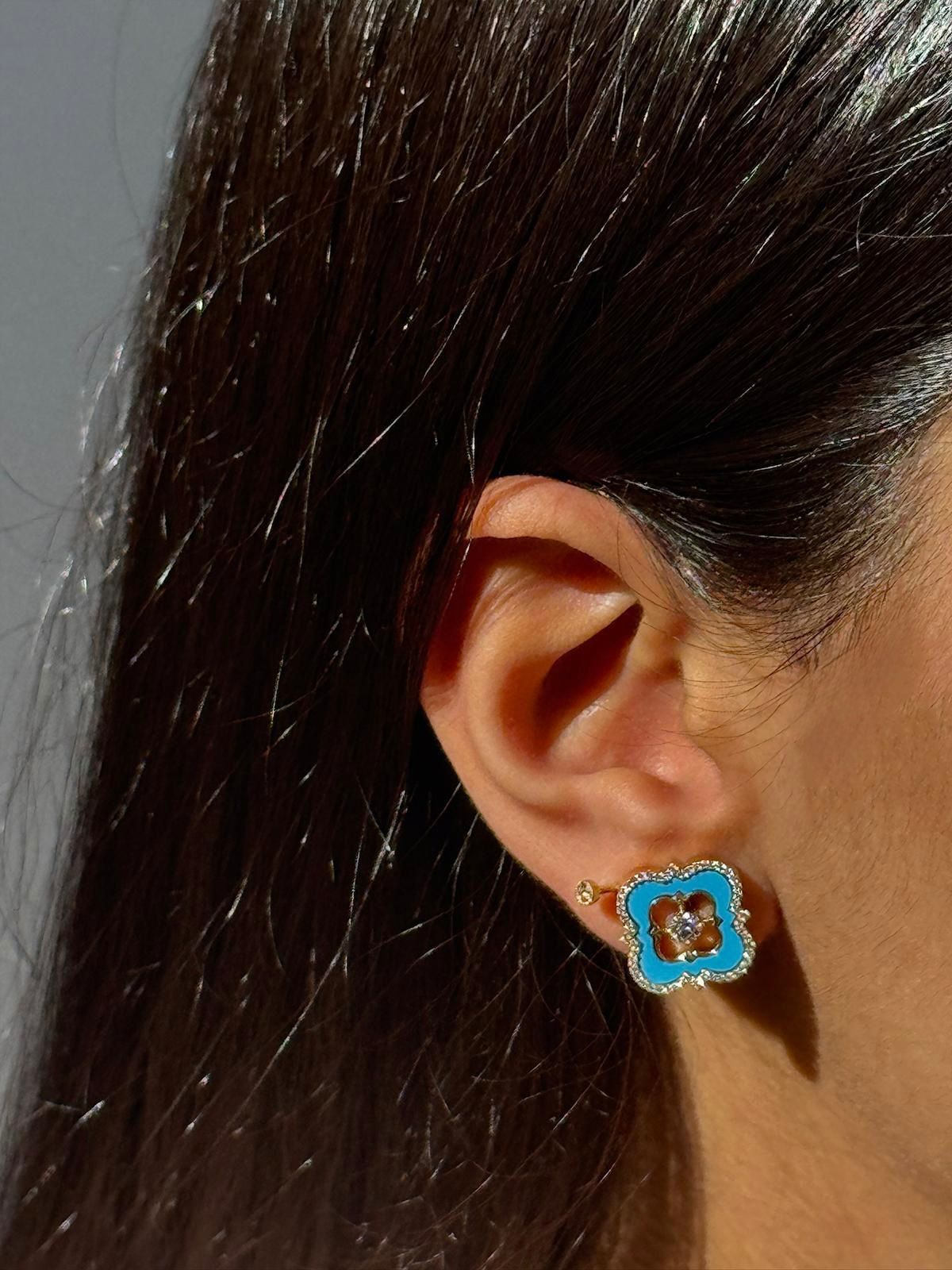 Andalusia Enamel Frame Earrings