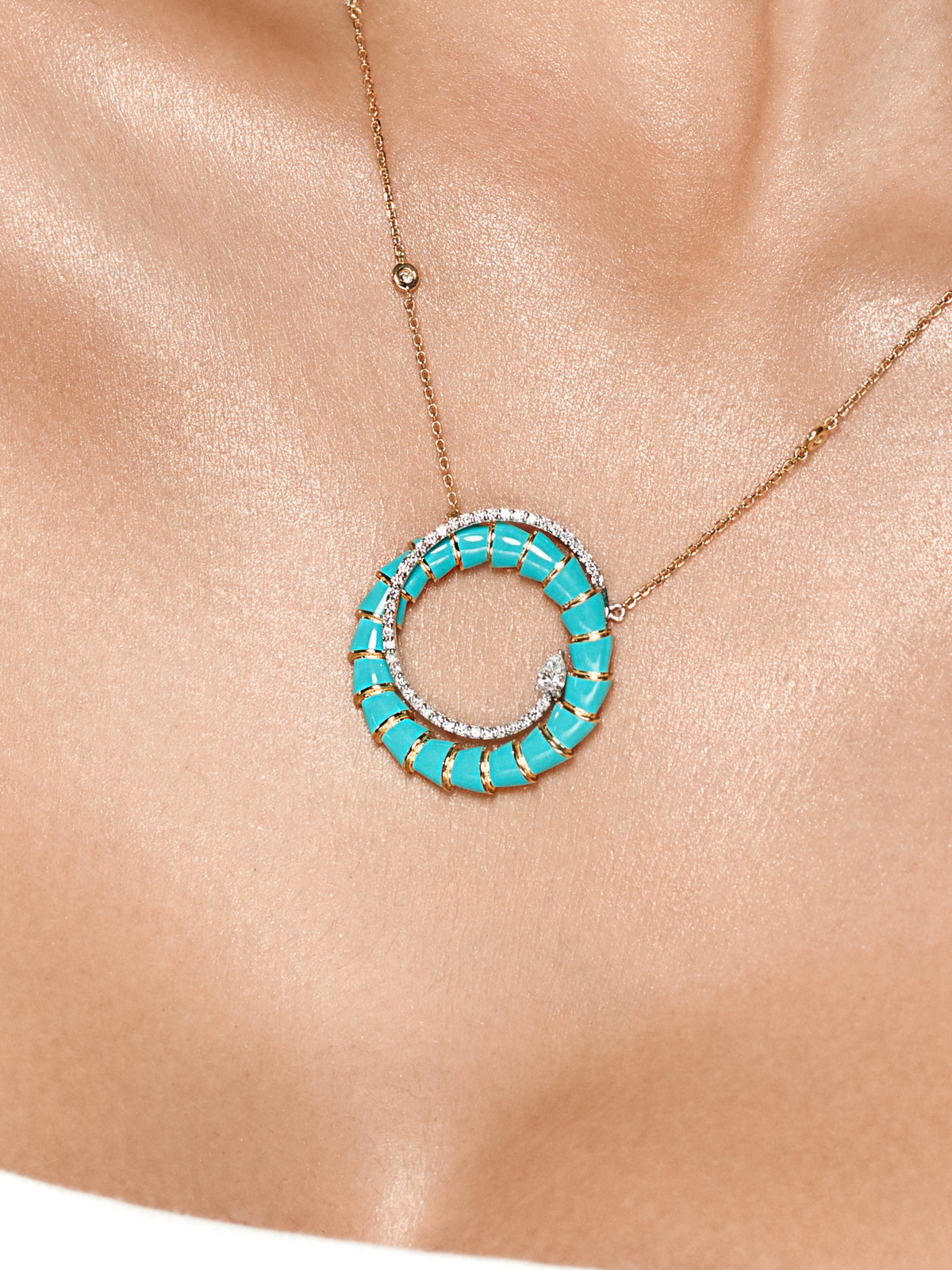 Medusa Enamel Necklace